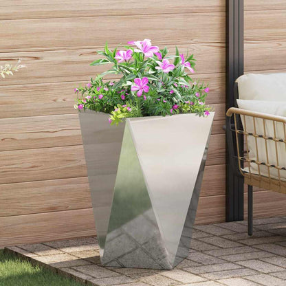 Planter 2 pcs Silver 50 x 50 x 75 cm Galvanised Steel