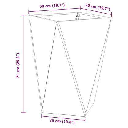 Planter 2 pcs Silver 50 x 50 x 75 cm Galvanised Steel