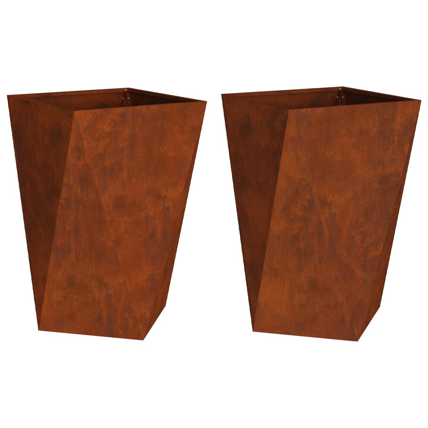 Planter 2 pcs Rusty 50 x 50 x 75 cm Weathering Steel