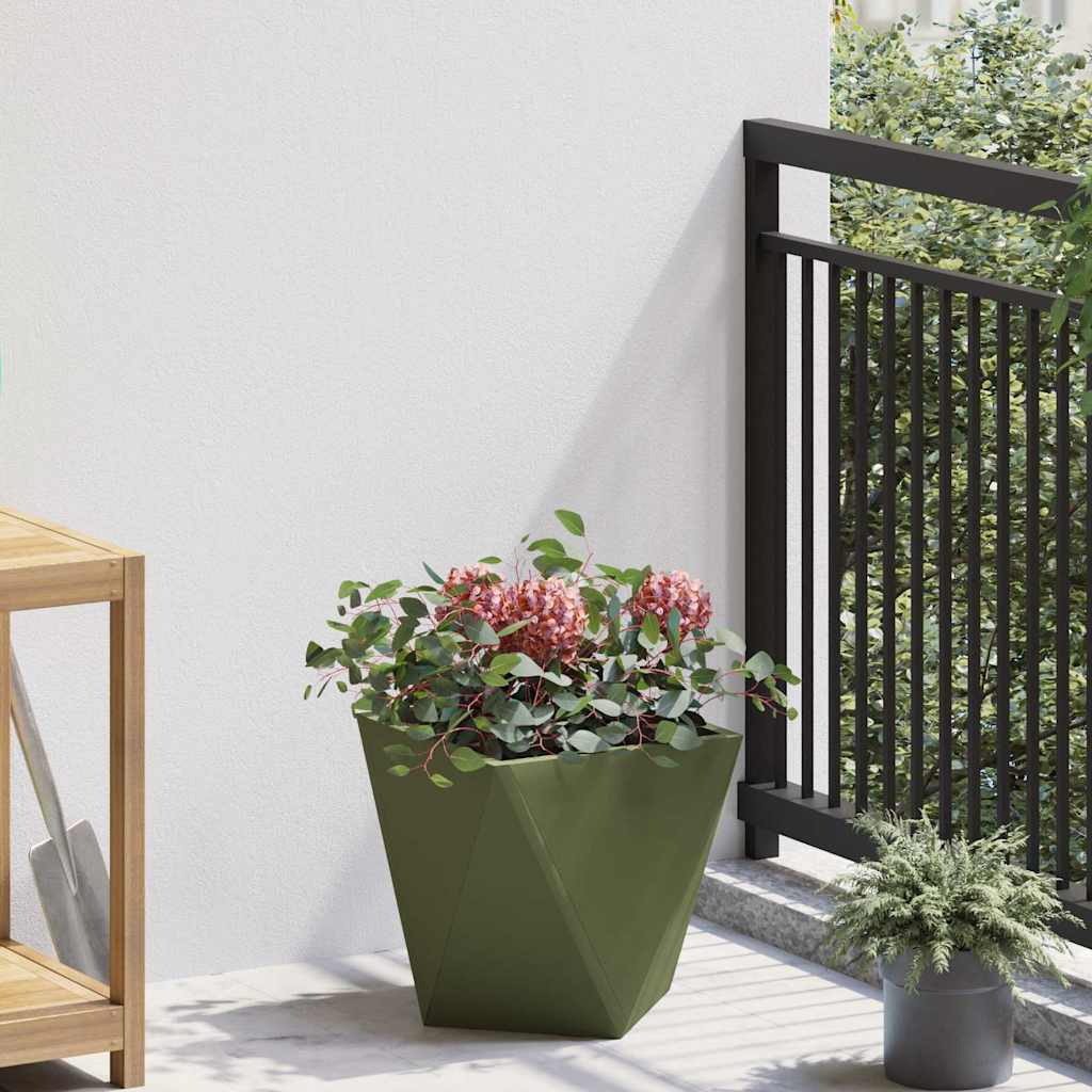 Planter Olive Green 30 x 30 x 30 cm Steel