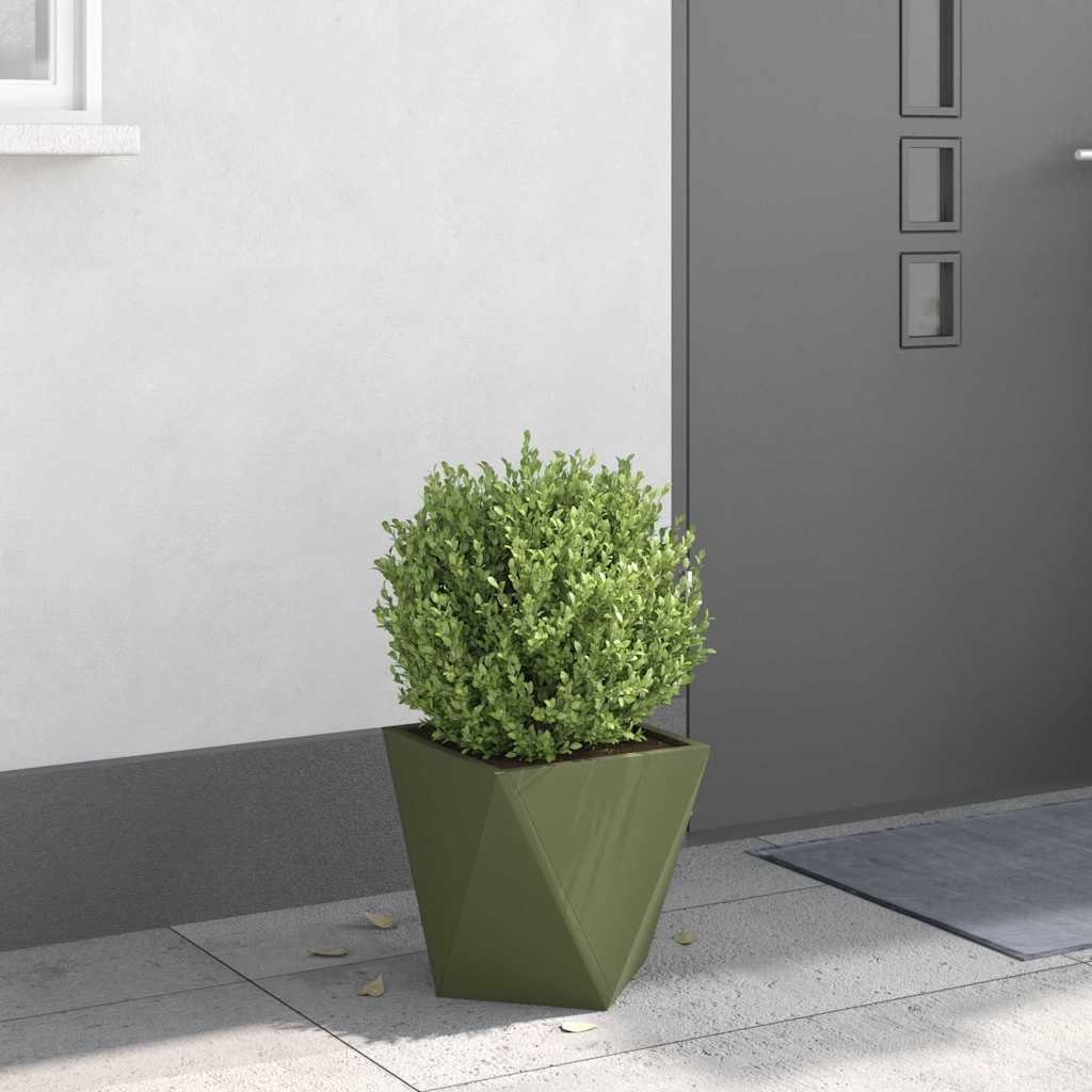 Planter Olive Green 30 x 30 x 30 cm Steel