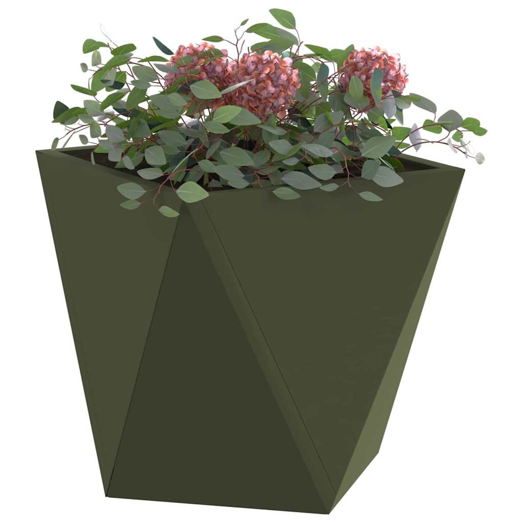 Planter Olive Green 30 x 30 x 30 cm Steel