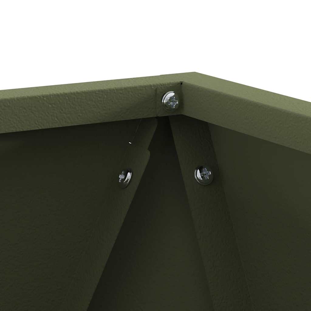 Planter 2 pcs Olive Green 30 x 30 x 30 cm Steel
