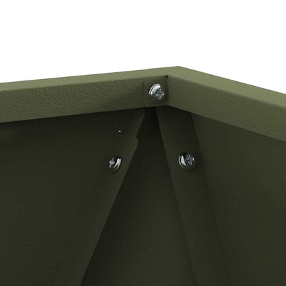 Planter 2 pcs Olive Green 30 x 30 x 30 cm Steel