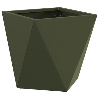 Planter 2 pcs Olive Green 30 x 30 x 30 cm Steel