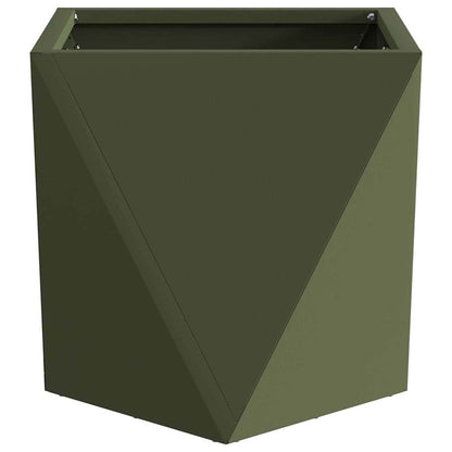 Planter 2 pcs Olive Green 30 x 30 x 30 cm Steel