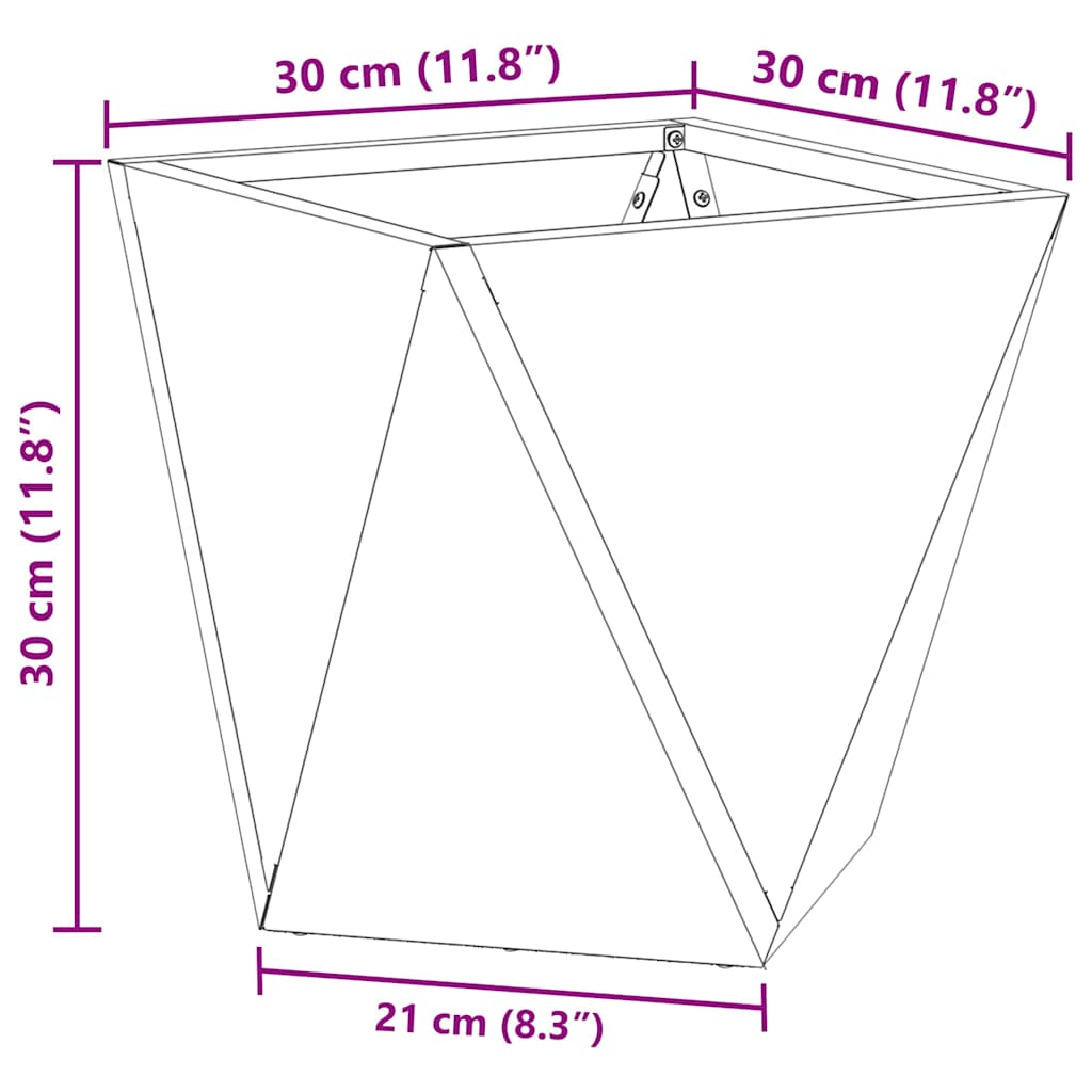 Planter Silver 30 x 30 x 30 cm Stainless Steel