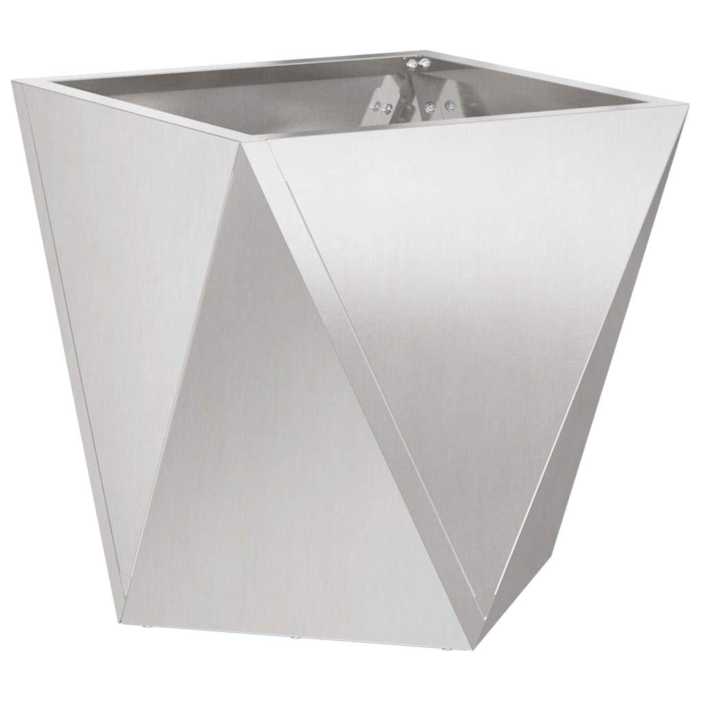 Planter 2 pcs Silver 30 x 30 x 30 cm Stainless Steel