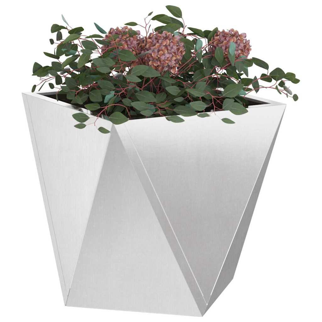 Planter 2 pcs Silver 30 x 30 x 30 cm Stainless Steel