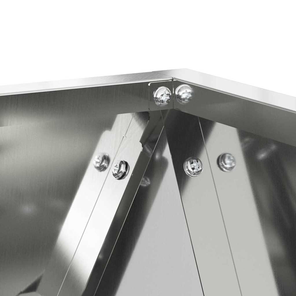 Planter Silver 30 x 30 x 30 cm Galvanised Steel