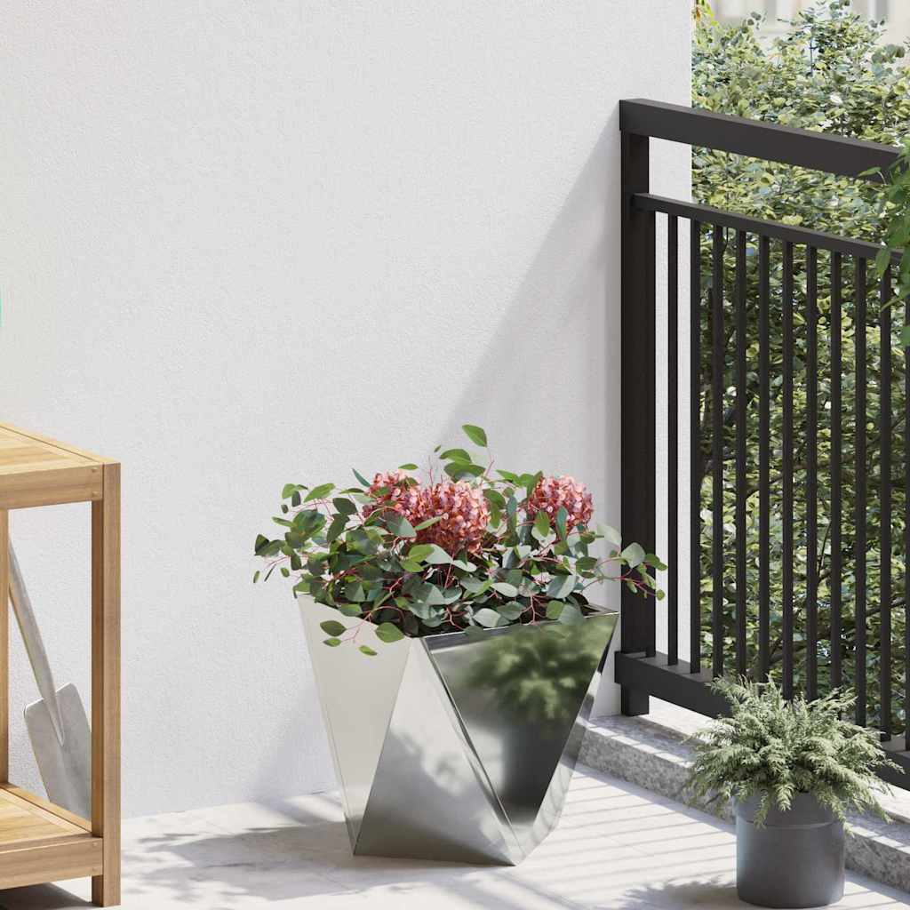 Planter Silver 30 x 30 x 30 cm Galvanised Steel