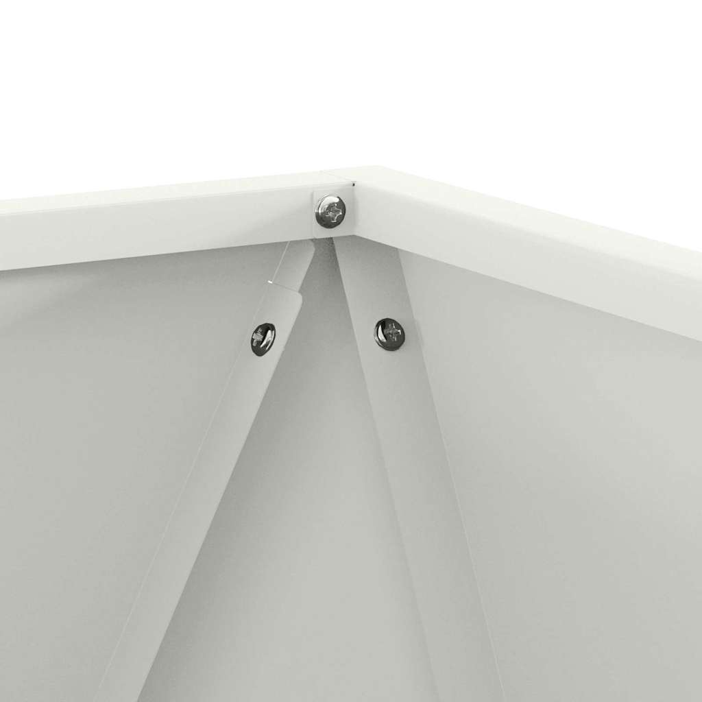 Planter 2 pcs White 40 x 40 x 40 cm Steel