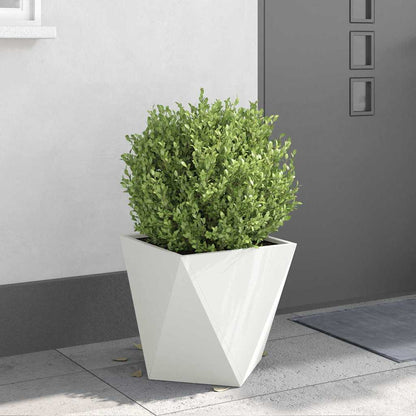 Planter 2 pcs White 40 x 40 x 40 cm Steel