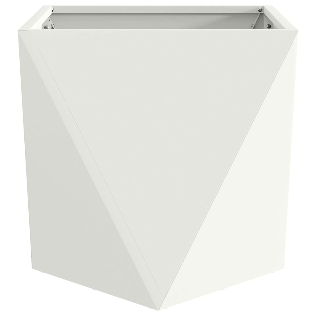 Planter 2 pcs White 40 x 40 x 40 cm Steel