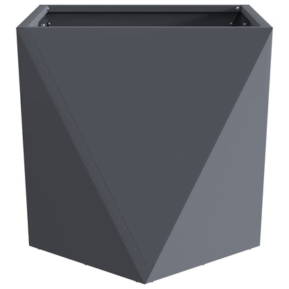Planter 2 pcs Anthracite 40 x 40 x 40 cm Steel