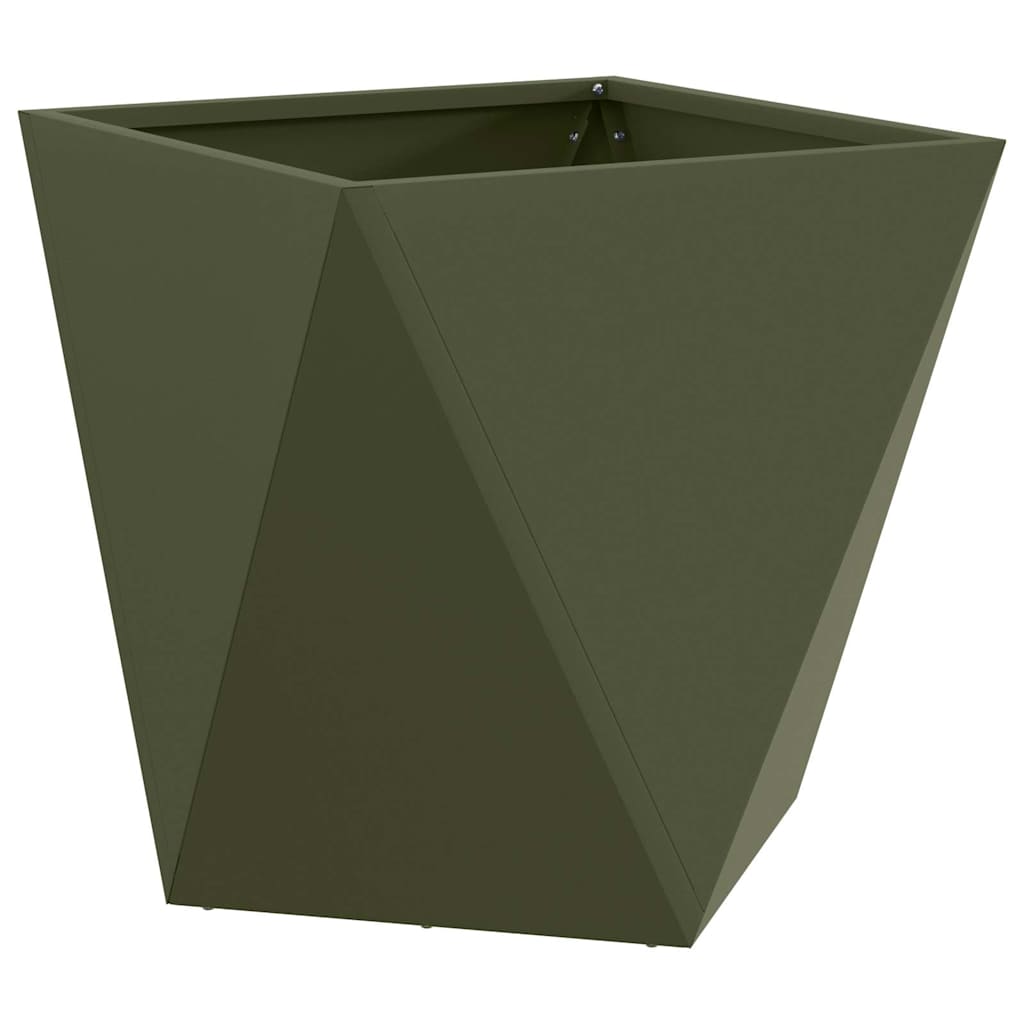 Planter Olive Green 40 x 40 x 40 cm Steel