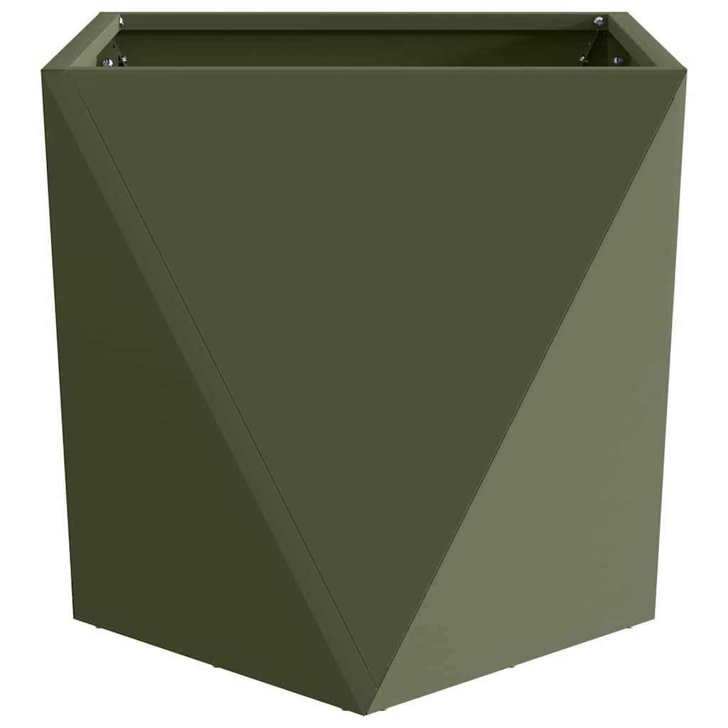 Planter Olive Green 40 x 40 x 40 cm Steel