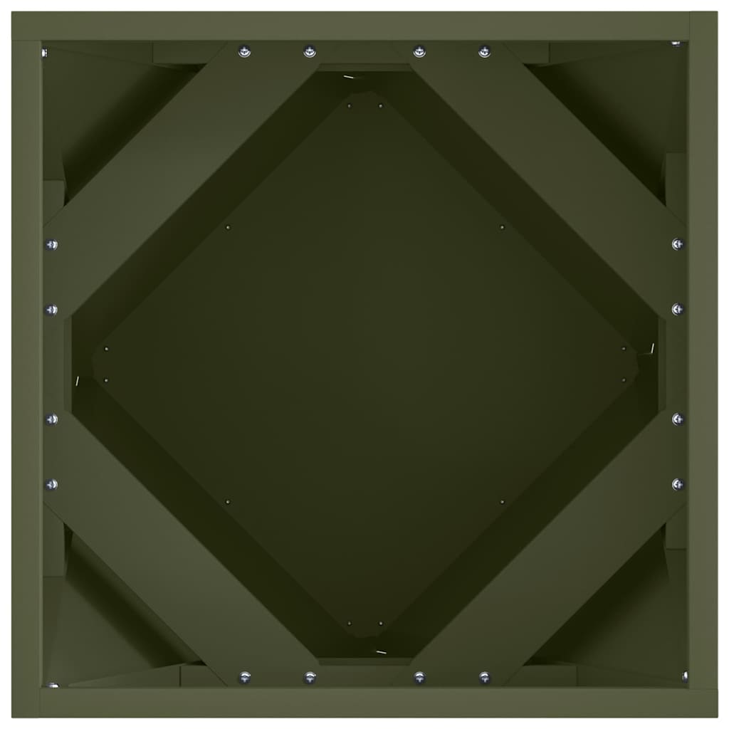 Planter Olive Green 40 x 40 x 40 cm Steel