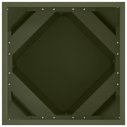 Planter Olive Green 40 x 40 x 40 cm Steel