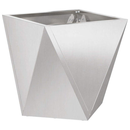 Planter 2 pcs Silver 40 x 40 x 40 cm Stainless Steel