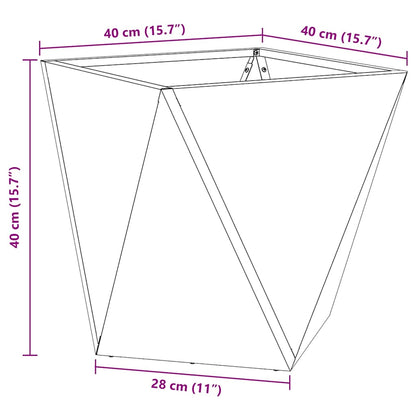 Planter 2 pcs Silver 40 x 40 x 40 cm Stainless Steel