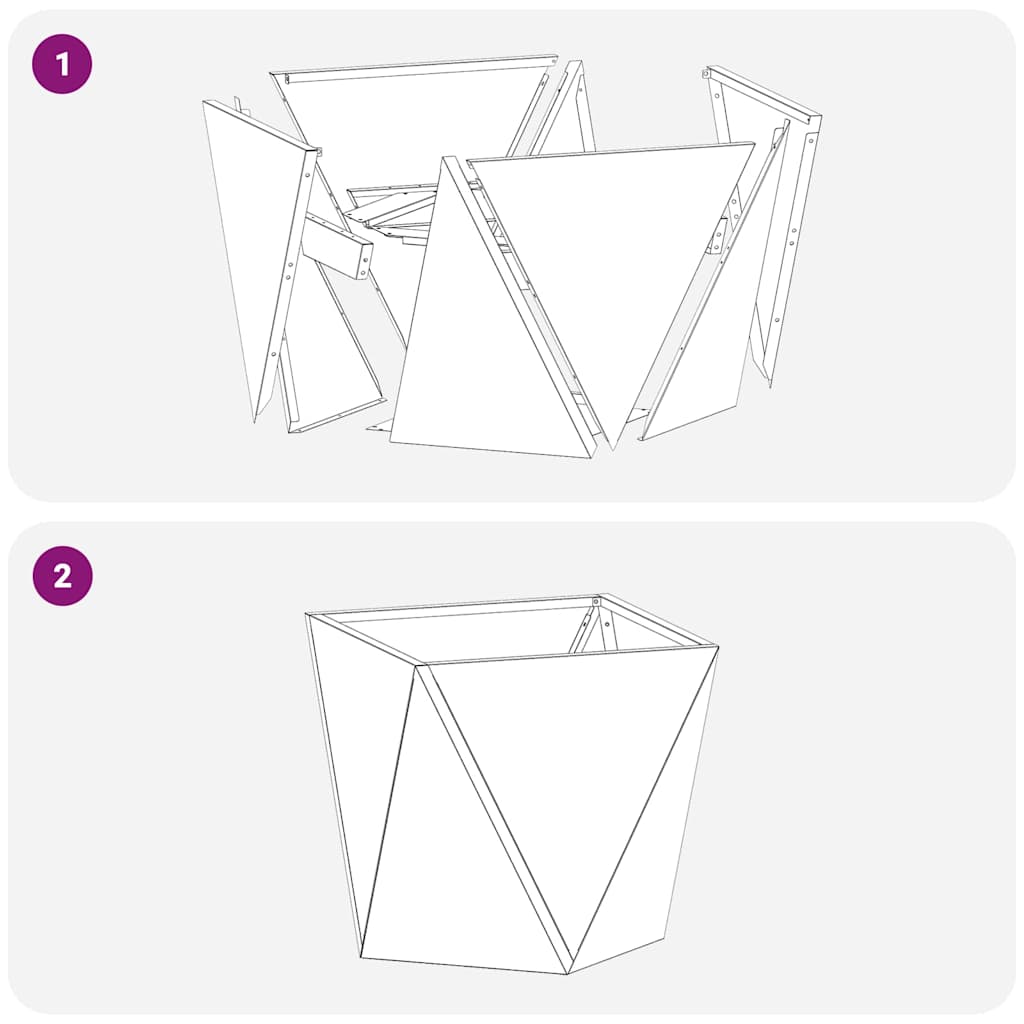 Planter 2 pcs Silver 40 x 40 x 40 cm Galvanised Steel