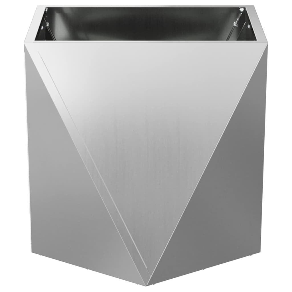 Planter 2 pcs Silver 40 x 40 x 40 cm Galvanised Steel