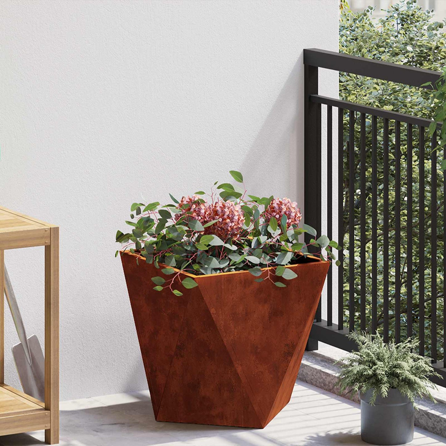 Planter Rusty 40 x 40 x 40 cm Weathering Steel