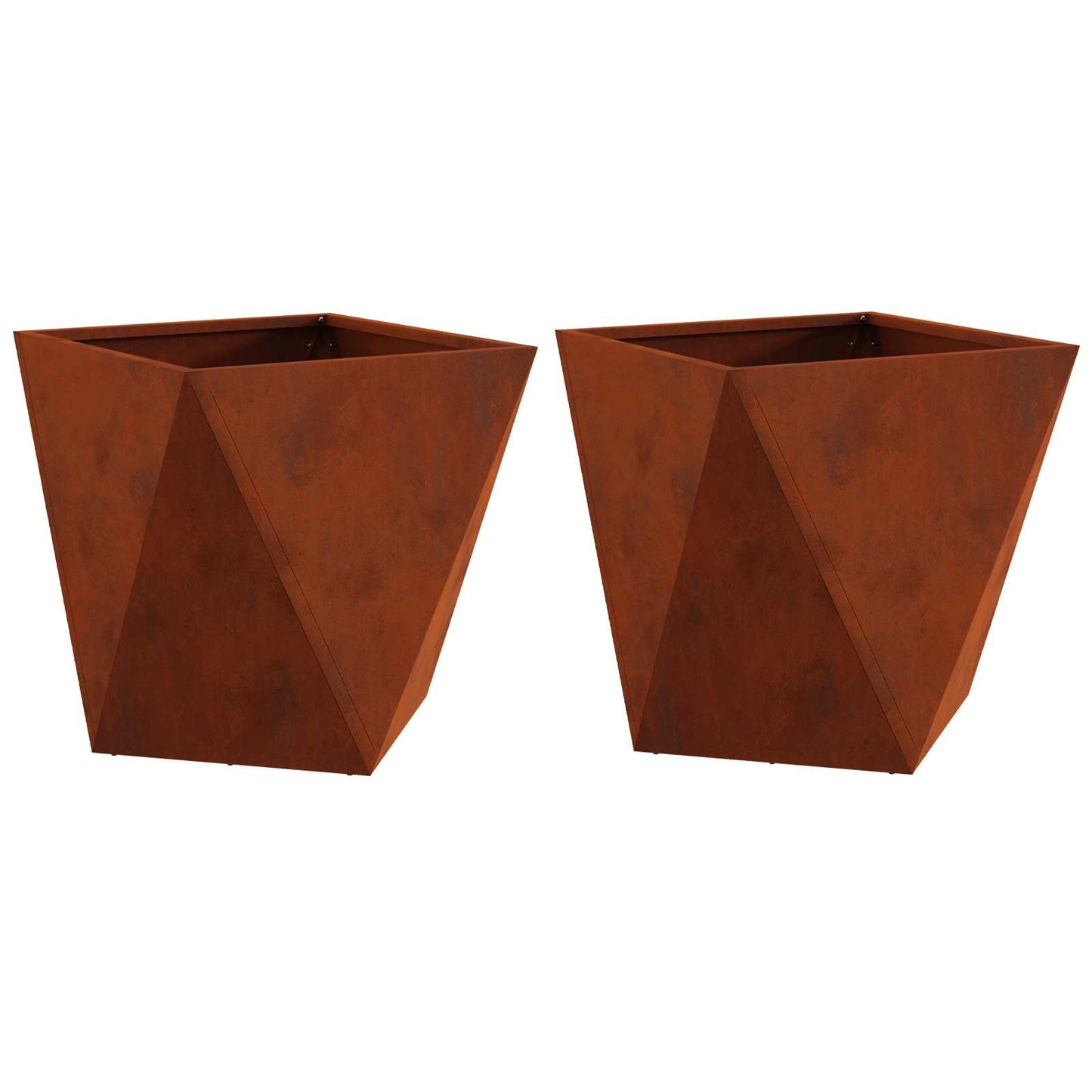 Planter 2 pcs Rusty 40 x 40 x 40 cm Weathering Steel