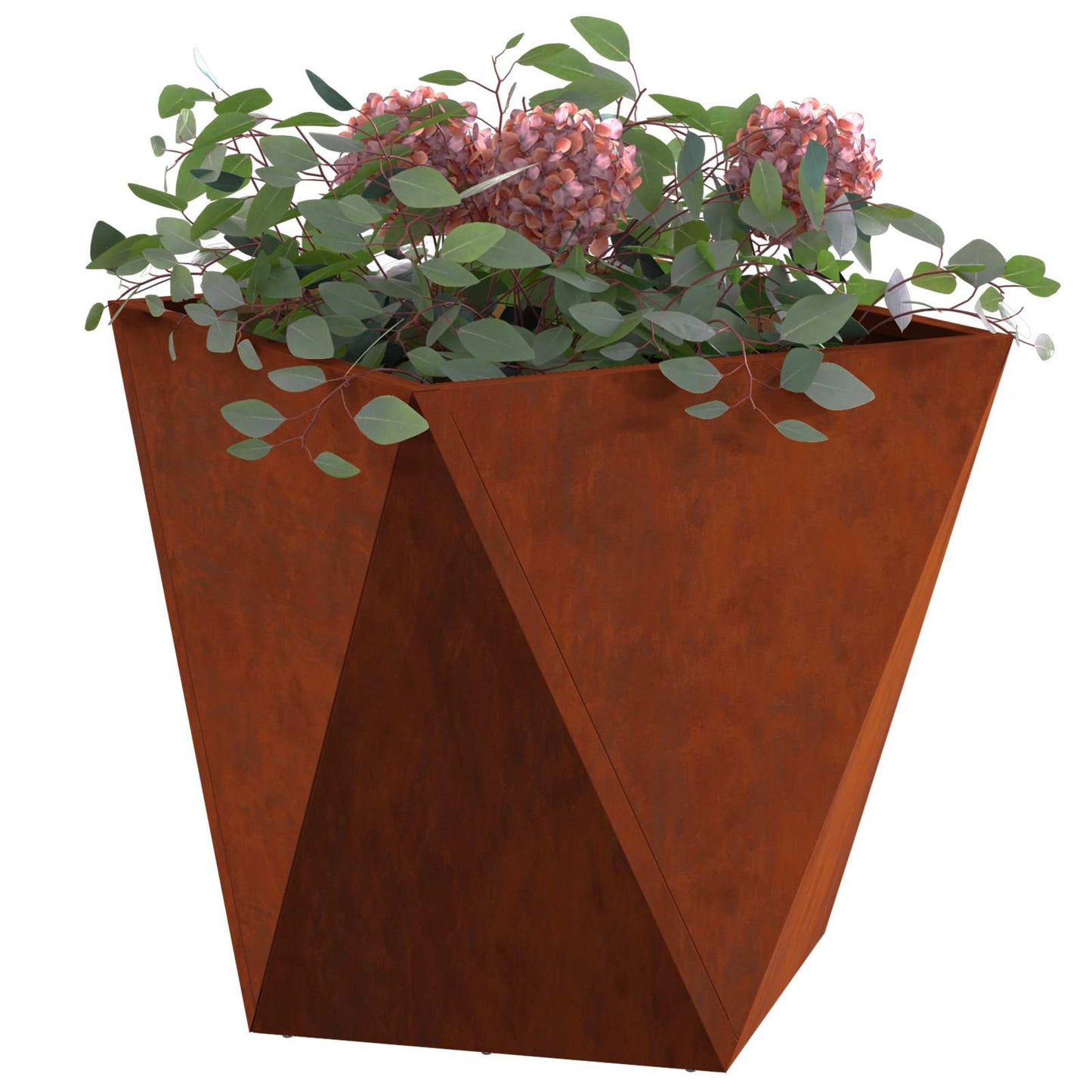 Planter 2 pcs Rusty 40 x 40 x 40 cm Weathering Steel