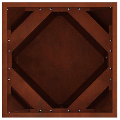 Planter 2 pcs Rusty 40 x 40 x 40 cm Weathering Steel