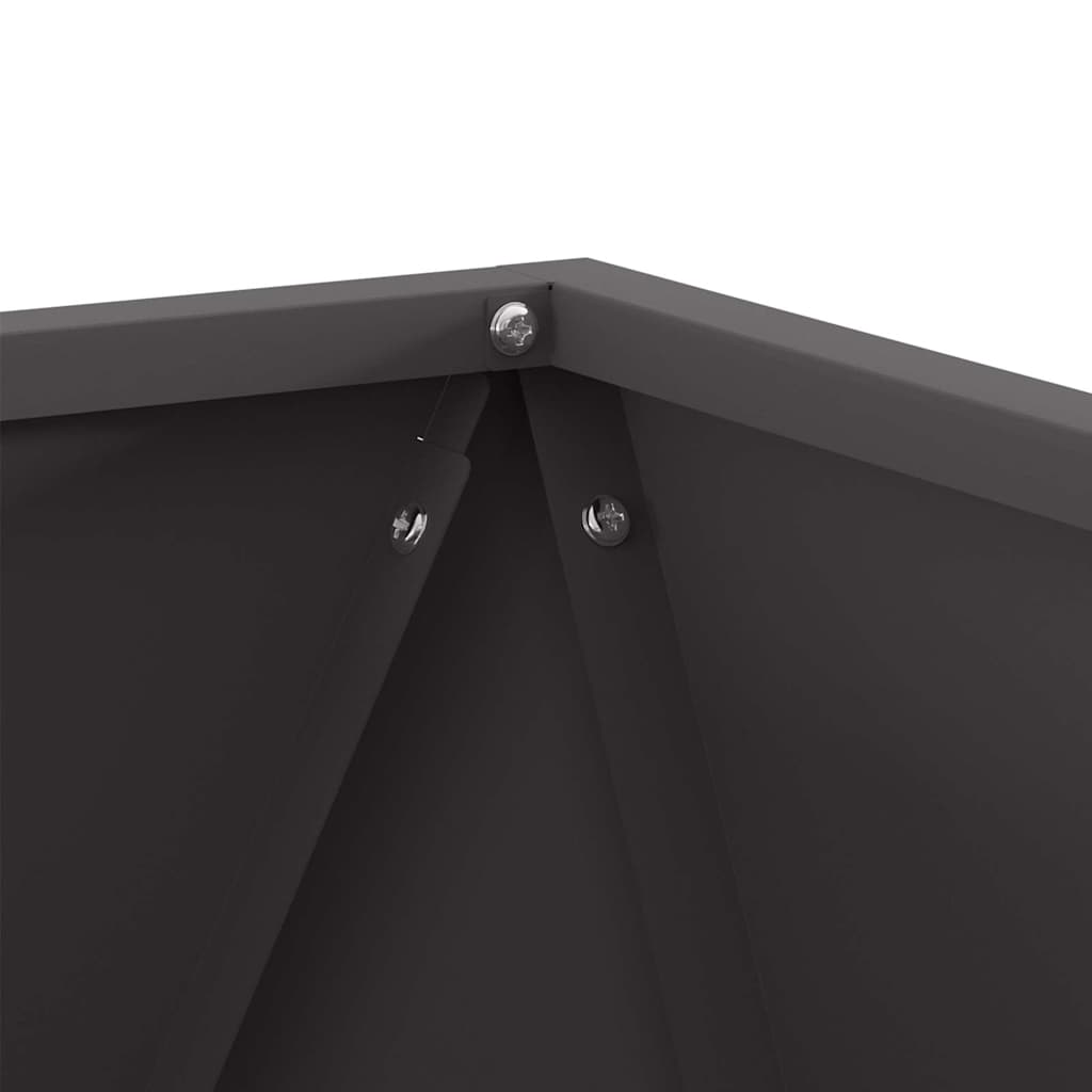 Planter 2 pcs Black 50 x 50 x 50 cm Steel