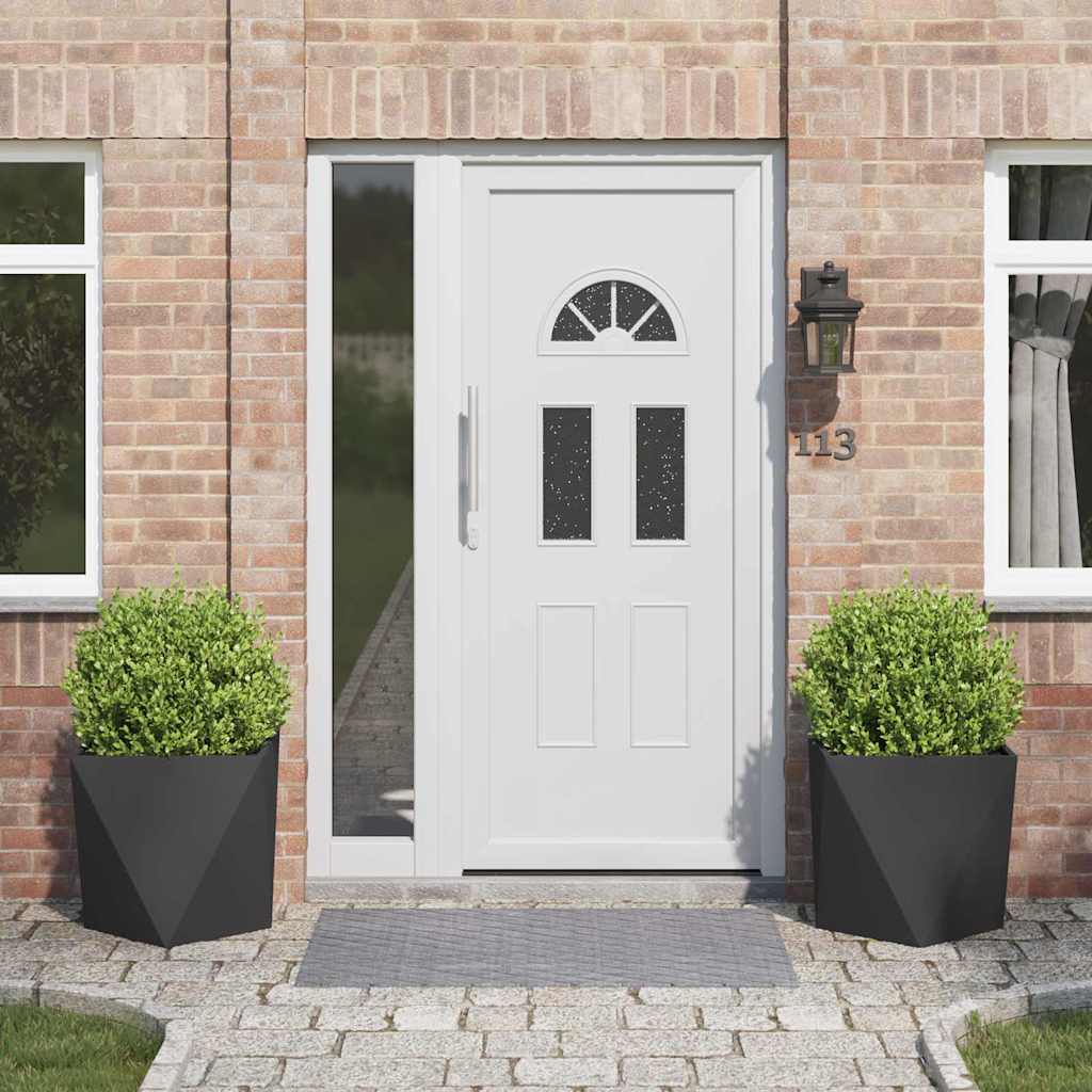 Planter 2 pcs Black 50 x 50 x 50 cm Steel