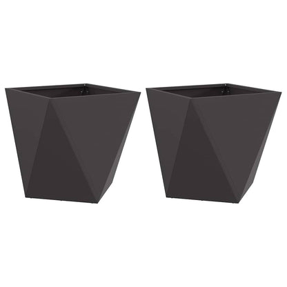 Planter 2 pcs Black 50 x 50 x 50 cm Steel