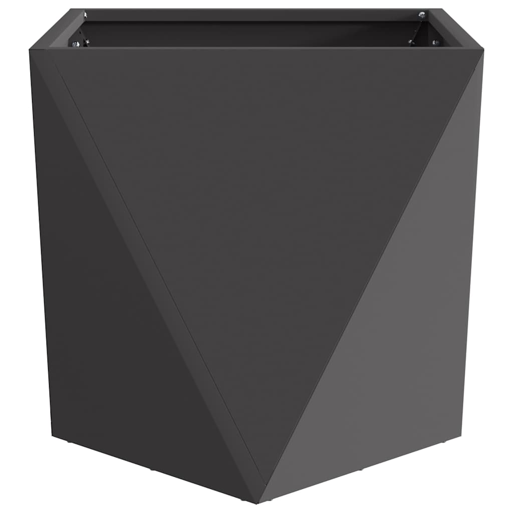 Planter 2 pcs Black 50 x 50 x 50 cm Steel