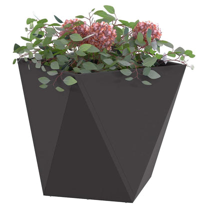 Planter 2 pcs Black 50 x 50 x 50 cm Steel