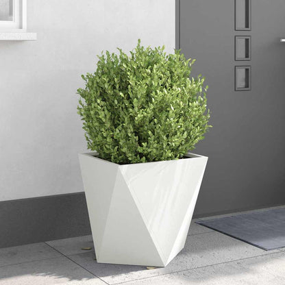Planter 2 pcs White 50 x 50 x 50 cm Steel