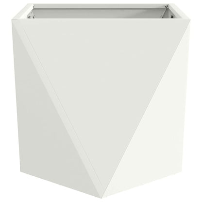Planter 2 pcs White 50 x 50 x 50 cm Steel