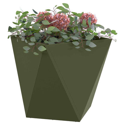 Planter Olive Green 50 x 50 x 50 cm Steel