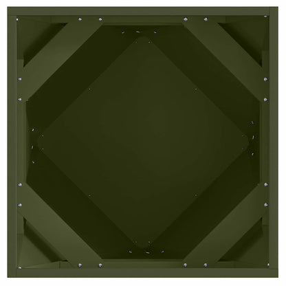 Planter Olive Green 50 x 50 x 50 cm Steel
