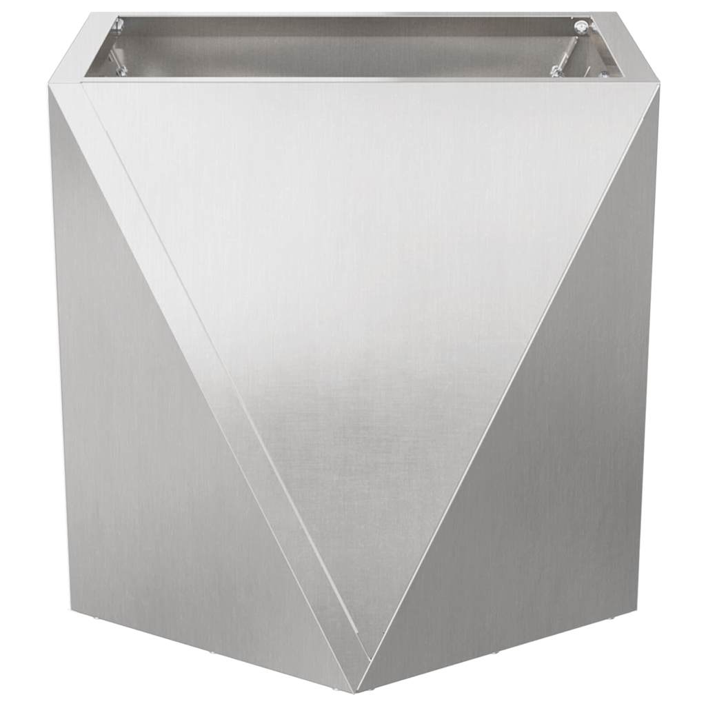 Planter 2 pcs Silver 50 x 50 x 50 cm Stainless Steel