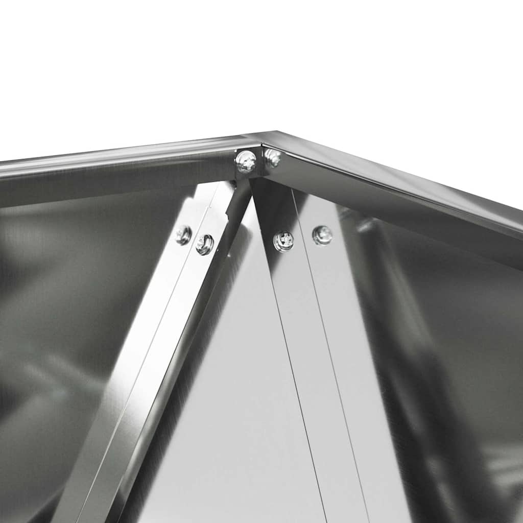 Planter 2 pcs Silver 50 x 50 x 50 cm Galvanised Steel