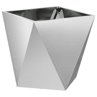 Planter 2 pcs Silver 50 x 50 x 50 cm Galvanised Steel