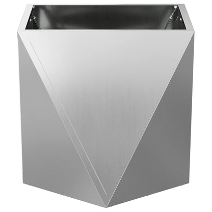 Planter 2 pcs Silver 50 x 50 x 50 cm Galvanised Steel
