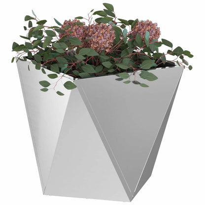 Planter 2 pcs Silver 50 x 50 x 50 cm Galvanised Steel