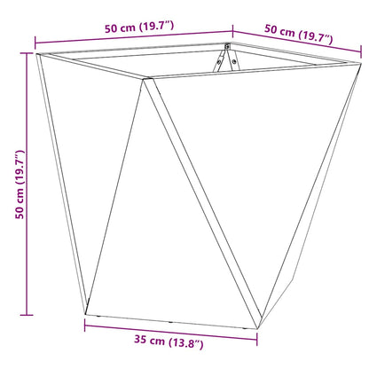 Planter 2 pcs Silver 50 x 50 x 50 cm Galvanised Steel