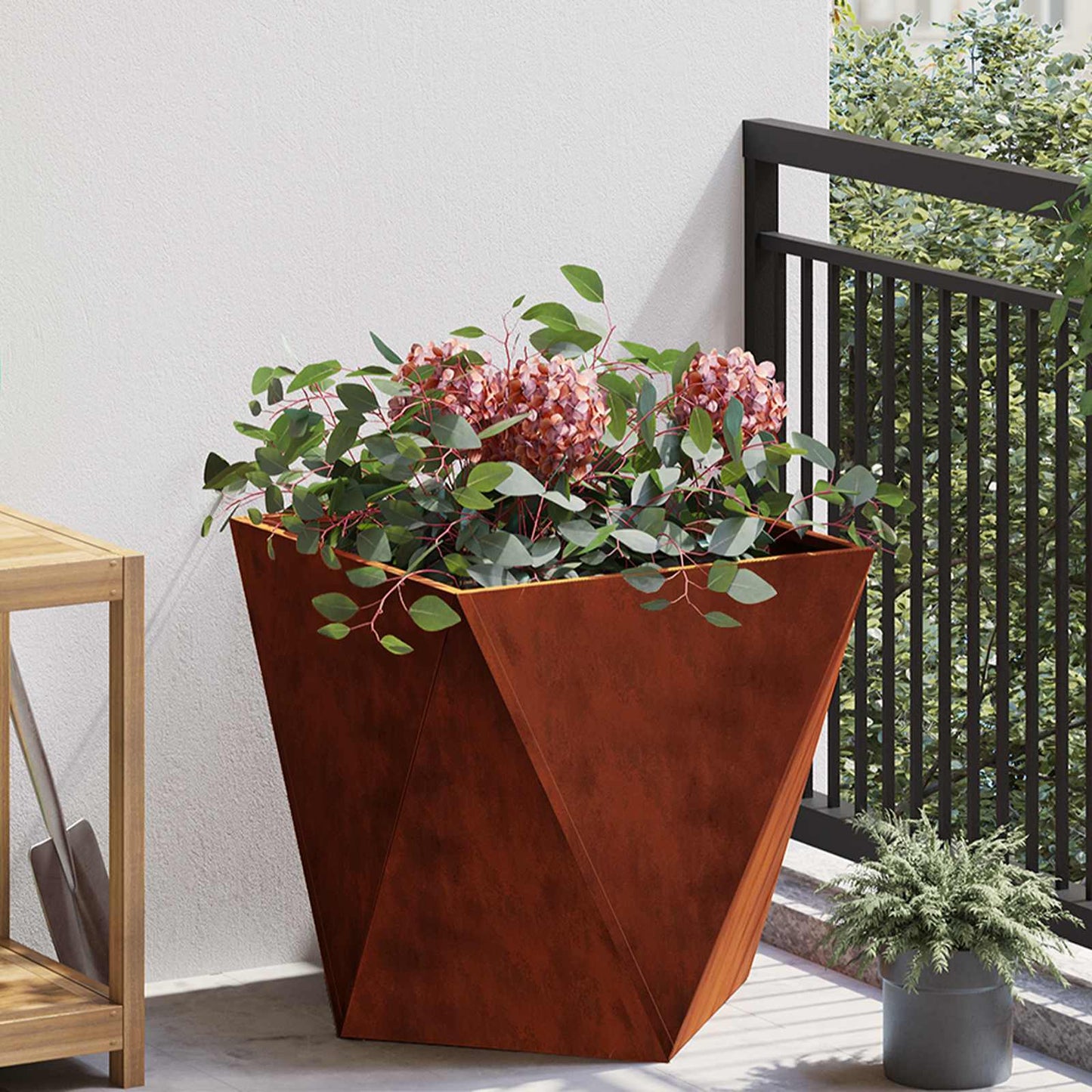 Planter Rusty 50 x 50 x 50 cm Weathering Steel