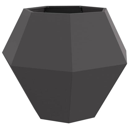 Planter 2 pcs Black 100 x 100 x 80 cm Steel