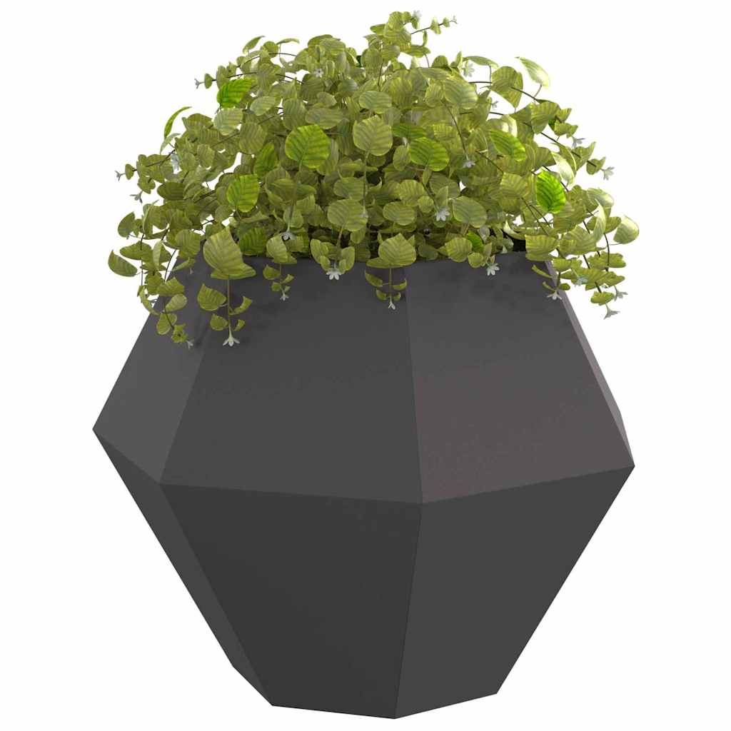 Planter 2 pcs Black 100 x 100 x 80 cm Steel