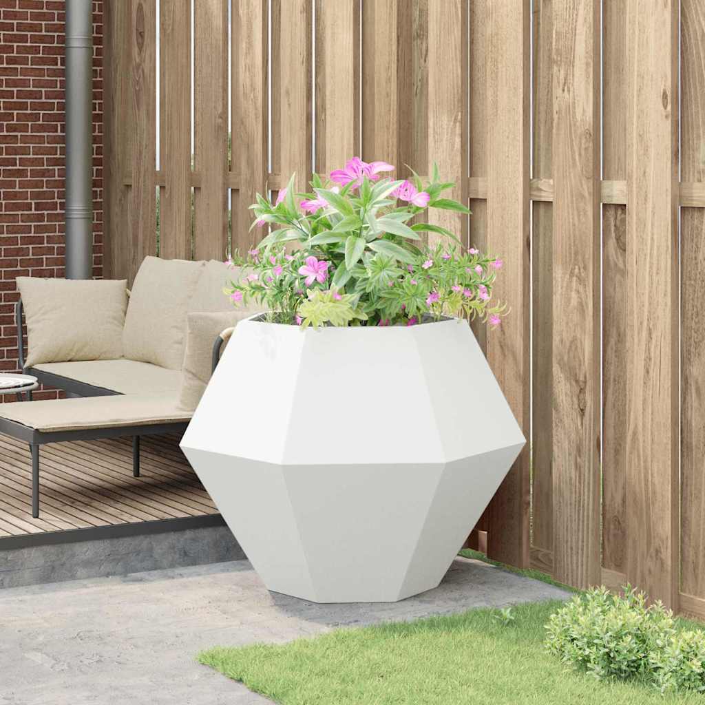 Planter White 100 x 100 x 80 cm Steel